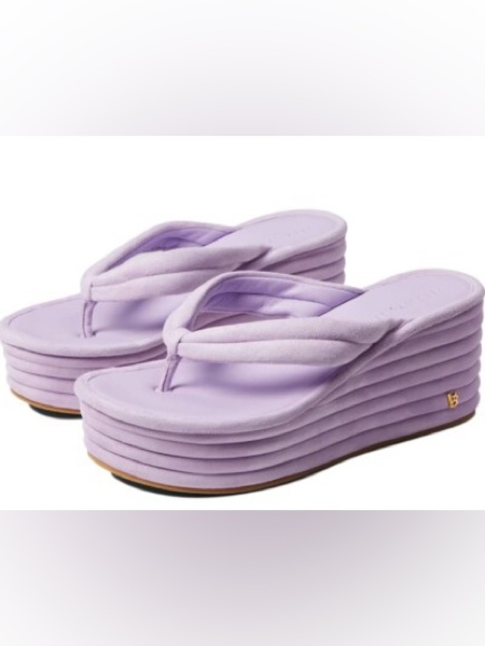Veronica Beard Geno Platform Sandal Lavender Wedge Suede Flip-Flop 7.5